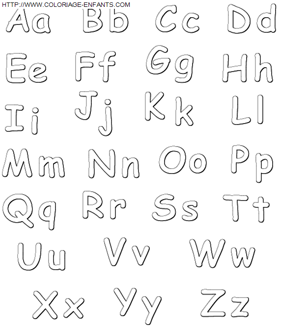 coloriage Alphabet Simple Majuscule et Minuscule