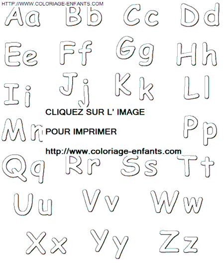 coloriage Alphabet Simple Majuscule et Minuscule