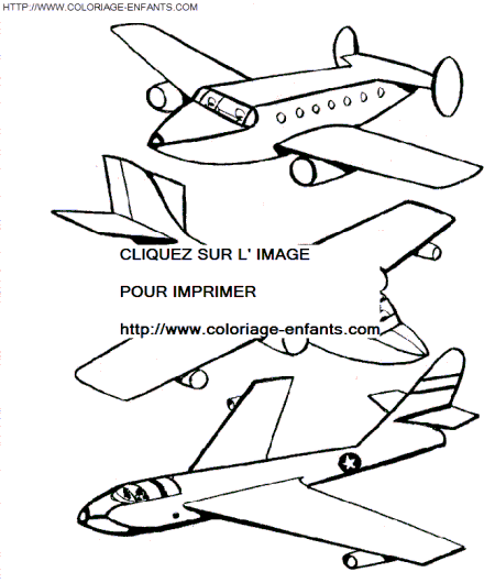 coloriage avion maquettes diverses