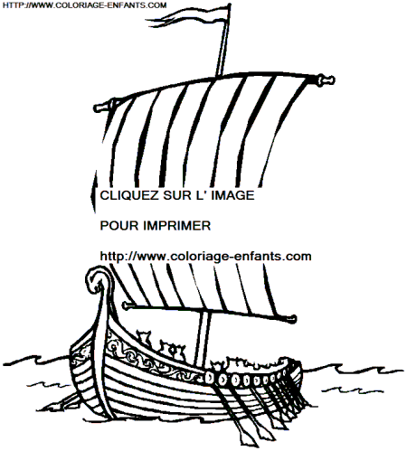 coloriage bateau drakkar viking