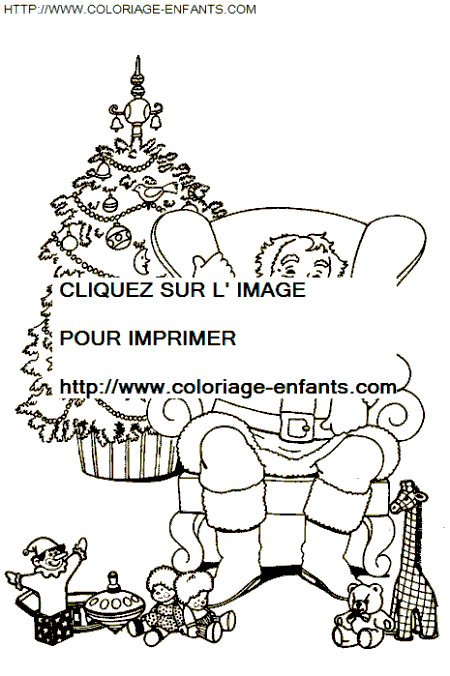 coloriage Fetes Noel Maison Pere Noel