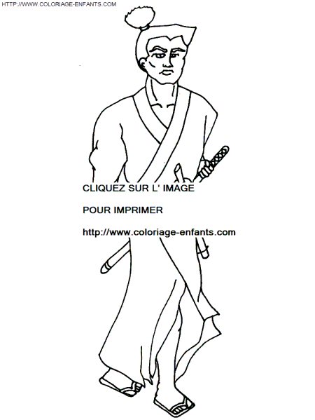 coloriage samurai