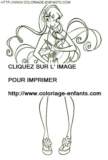 coloriage winx flora attention