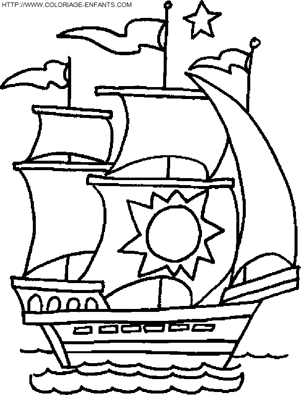 coloriage bateau caravelle espagnole