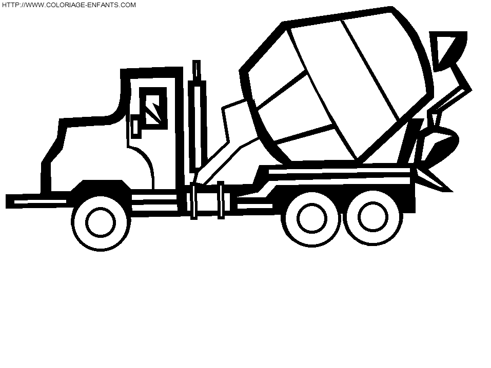 coloriage camion faisant du ciment