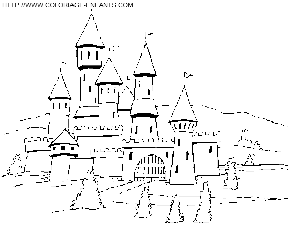 coloriage chateau en pologne