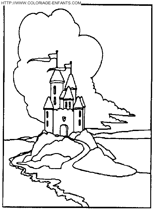 coloriage chateau en suisse