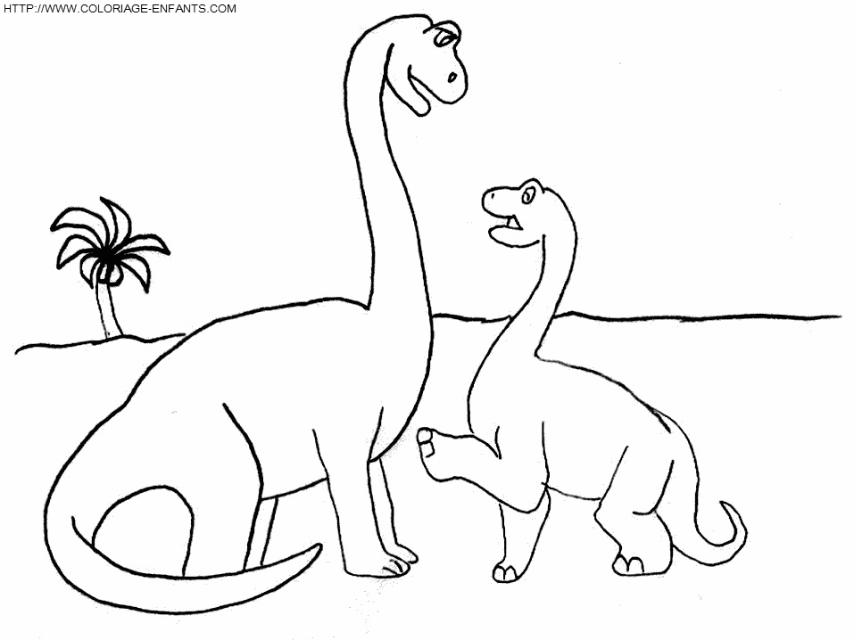 Coloriage Dinosaure Famille De Dinosaures A Imprimer Et A Colorier