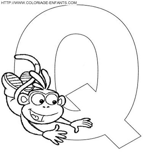 coloriage Alphabet Dora lettre Q