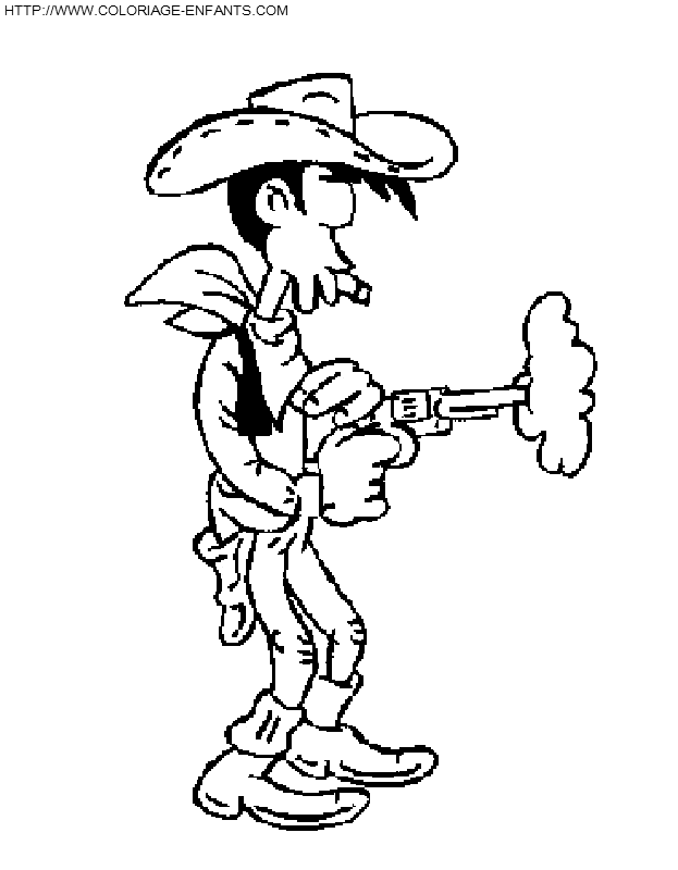 Image à colorier Pistolet cowboy