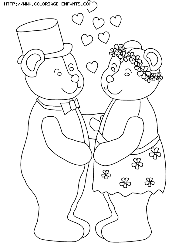 coloriage mariage