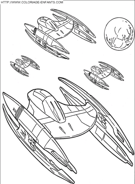 coloriage star wars vaisseaux