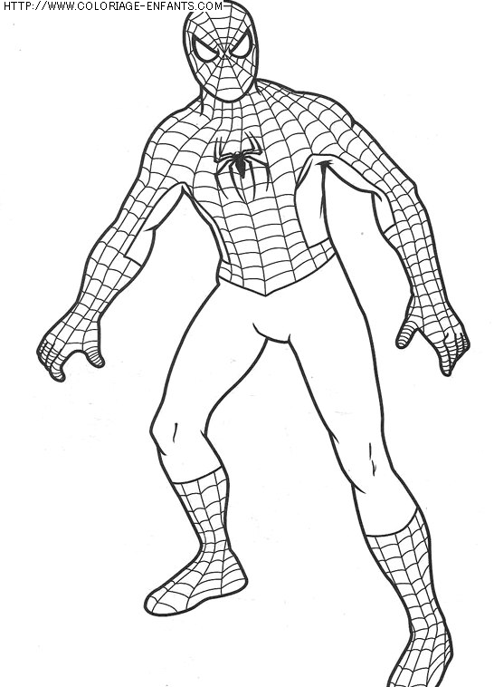 Coloriage garcon super heros marvel spiderman 