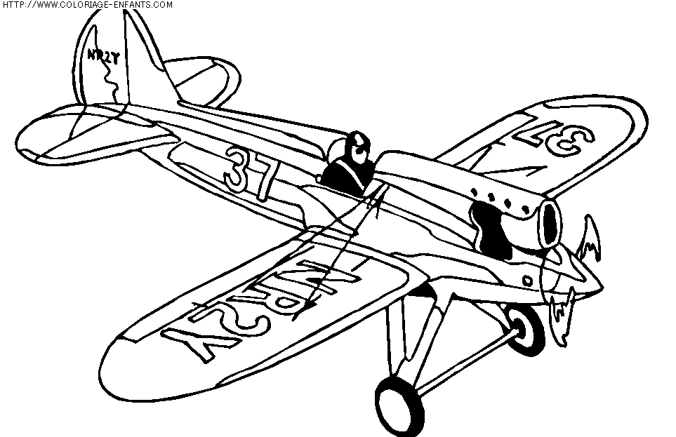 coloriage transport avion