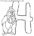 coloriage alphabet winnie lettre h avec le hibou