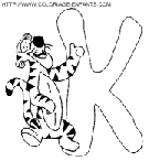 coloriage alphabet winnie lettre k avec tigrou